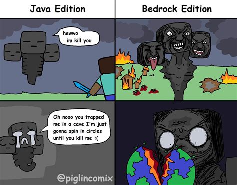 The wither on Java vs. Bedrock : r/Minecraft