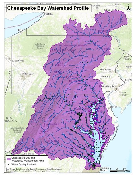 Large Map Of Chesapeake Bay Watershed