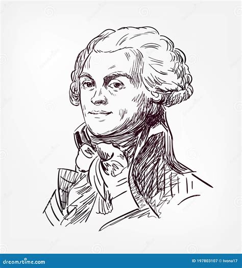 Maximilien Robespierre Vector Sketch Portrait Editorial Photography ...