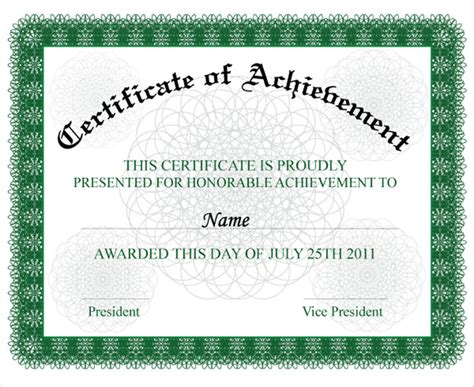 Certificate Of Achievement Wording – printable receipt template