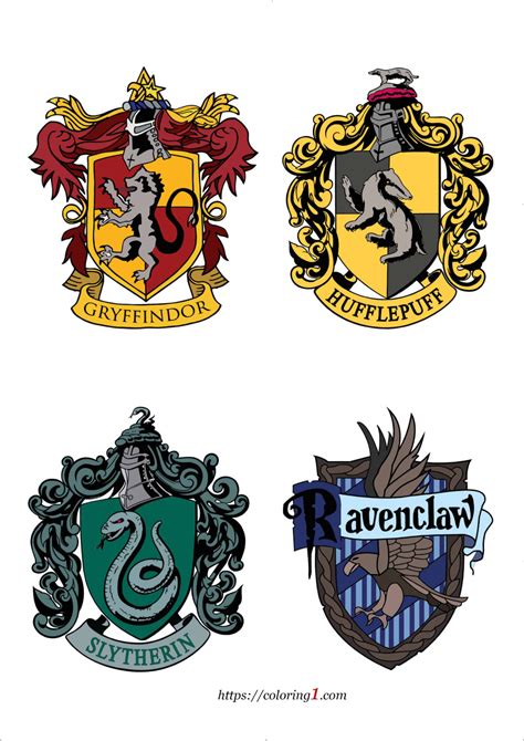 Harry Potter House Crests Coloring Pages - 2 Free Coloring Sheets (2021 ...