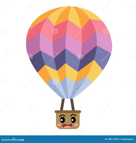 Hot Air Balloon With View Highway Cartoon Vector | CartoonDealer.com #47662865