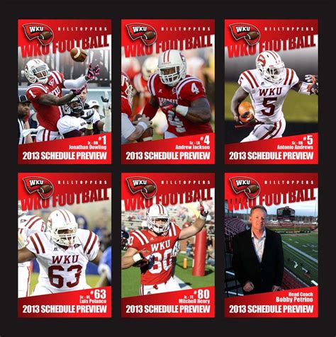 SCHEDULE CARDS - WKU Football Pre Season Schedule Preview Cards | Schedule cards, Comic book ...