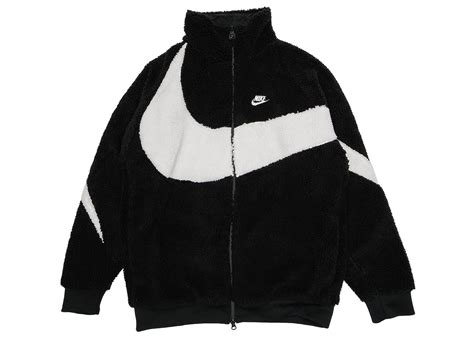 Men's Nike Big Swoosh Reversible Boa Jacket (Asia Sizing) in Black White | Clothes, Nike fleece ...