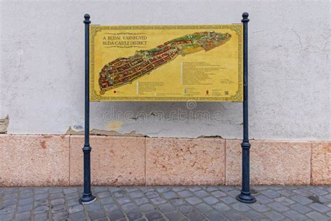 Buda Castle District Map editorial stock photo. Image of sign - 259741748