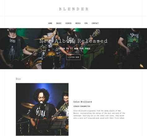 EPK Templates for Bands and Music Artists | Bandzoogle