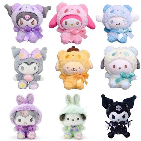 Sanrio Plush Toys Cute Kuromi Plushie Keychain Sanrio Accessories Home Decor Stuffed Pp Cotton ...