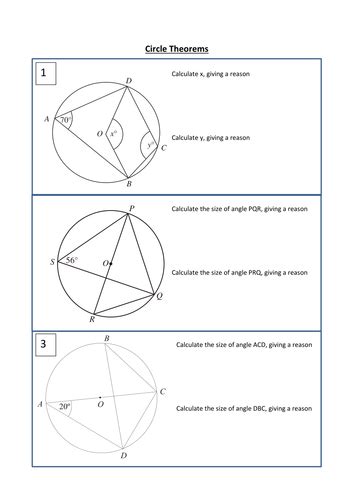 Circle theorems Exam Style Questions with answers | Teaching Resources