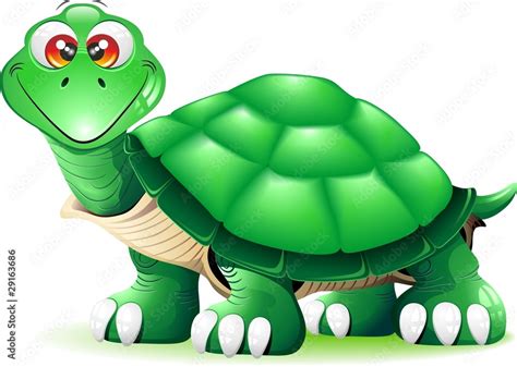 Tartaruga Verde Cartoon-Green Turtle Cartoon-Vector Stock Vector ...