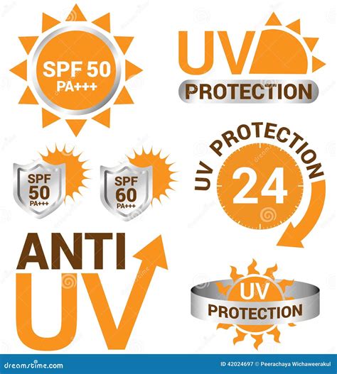 Set of UV Sun Protection and Anti Uv Stock Vector - Illustration of ...