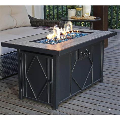 HeatMaxx 42 in. 60,000BTU Fire Pit Propane Gas Fire Pit Table Rectangular Tabletop – eX-tremes