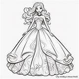 Ball Gown Dress Coloring Pages  Free & Printable sketch template