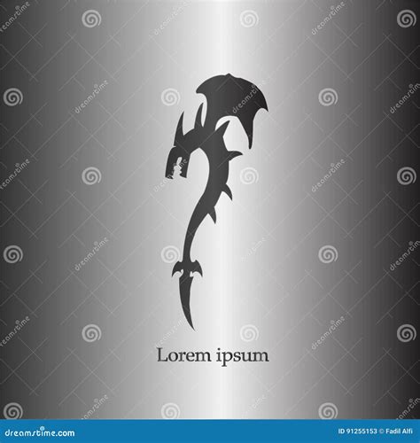 Black Shadow Dragon Logo stock illustration. Illustration of dark ...