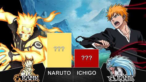 NARUTO VS ICHIGO POWER LEVELS - AnimeArena - YouTube