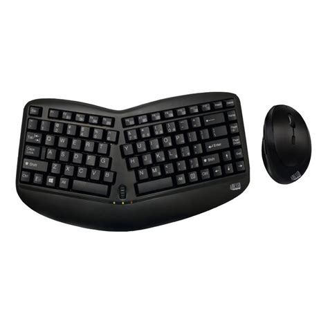 Adesso Wireless 87-Key Ergonomic Keyboard & Optical Vertical Mouse Combo - AD-WKB-1150CB | Mwave