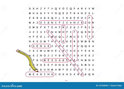 Finding Hidden Meaning Word Search Puzzle Stock Illustration - Illustration of concept, purpose ...