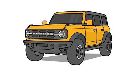 How to draw a FORD BRONCO / drawing ford suv 2021 off-road car - YouTube