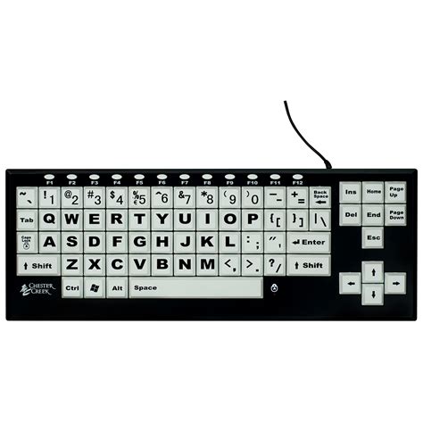 Chester Creek White Large Print Keyboard From Ablenet