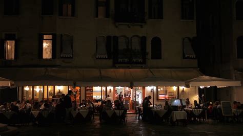 WS LD Busy Restaurant at Night / Venice, Italy Stock Video Footage 00:13 SBV-311375132 - Storyblocks