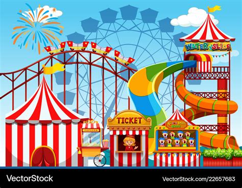 Fun amusement park template Royalty Free Vector Image