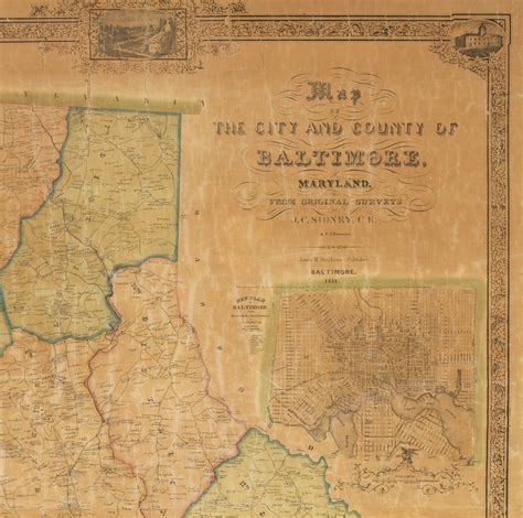 The first printed map of Baltimore County Maryland - Rare & Antique Maps