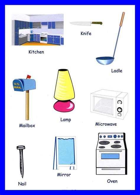 Household Items Vocabulary For Kids