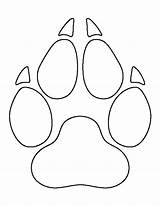 Printable Wolf Paw Prints sketch template