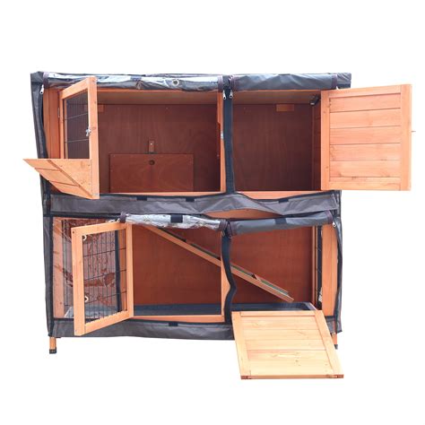 Buy BUNNY BUSINESS 4ft 2 Tier Double Decker Rabbit/Guinea Pig Hutch Hutches with Sliding Trays ...