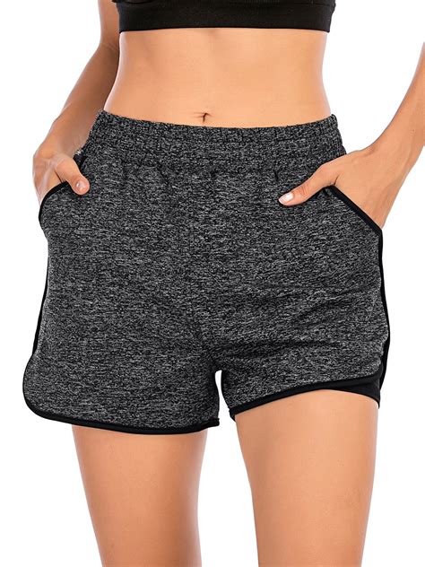 Women's Activewear Running Bike Shorts Double Layer Quick-Dry Short with Pockets - Walmart.com