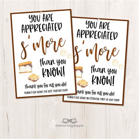 Printable/editable You Are Appreciated Smore Than You Know Marshmallow ...