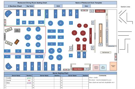 Restaurant Seating Chart Template