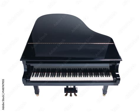 Grand piano isolated on white background, top view. Stock Photo | Adobe ...