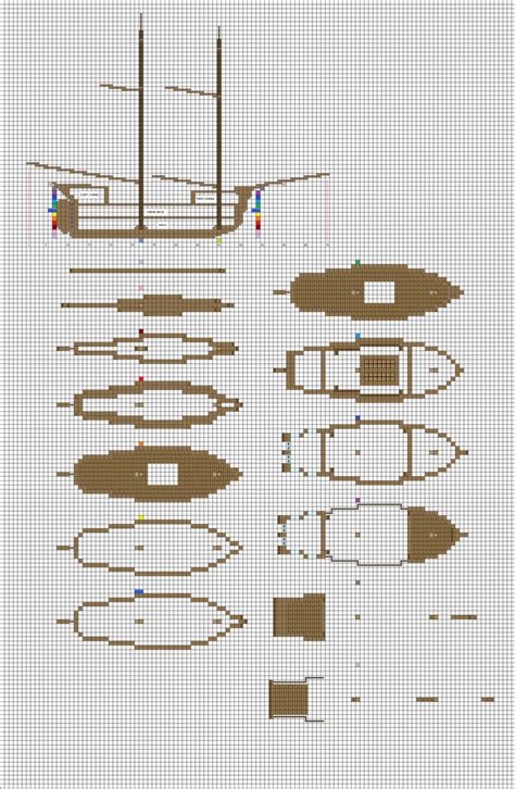 Minecraft sailing Brig plans pg1 hull by ColtCoyote on DeviantArt