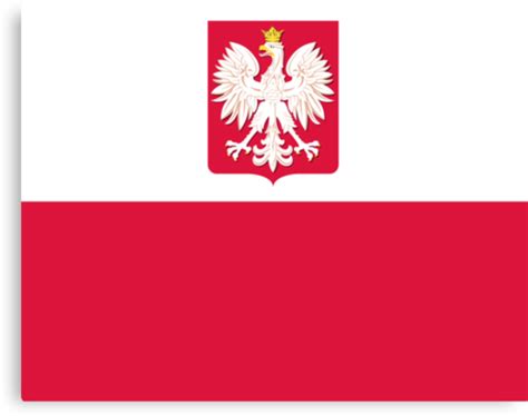 "Polish Flag with Coat of Arms" Canvas Prints by PolishArt | Redbubble