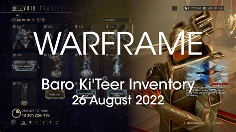 Baro Ki'Teer Warframe Location & Inventory 26 August 2022-Xbox One Series S X PS4 PS5 PC Epic ...