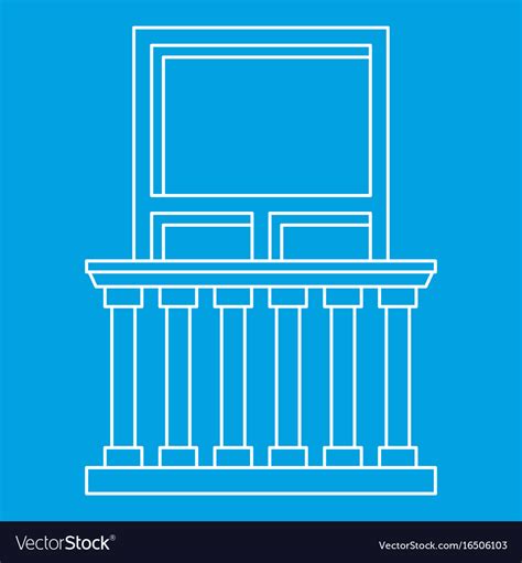 Balcony in classic style icon outline style Vector Image