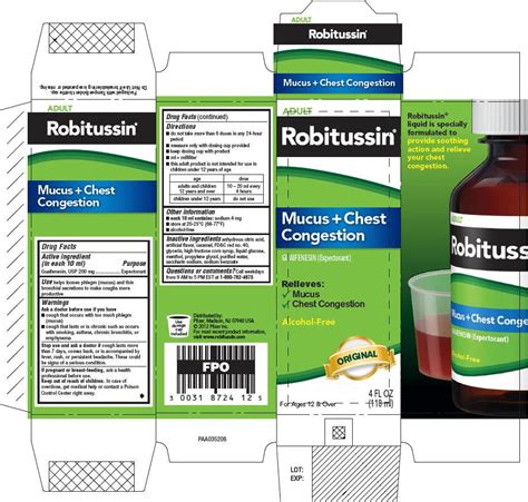 Robitussin Mucus Plus Chest Congestion (liquid) Richmond Division of Wyeth