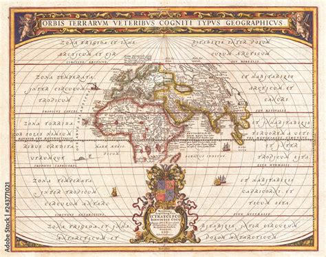 1650, Jansson Map of the Ancient World Stock Illustration | Adobe Stock