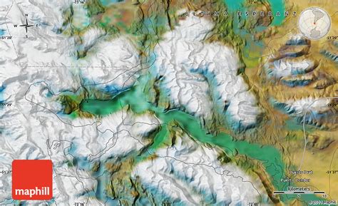 Satellite Map of the Area around 51° 27' 30" S, 73° 1' 30" W