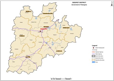 Siddipet New District Map, Mandals, Revenue Divisions in Telangana - 2016 - Hello AP and Telangana