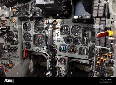 Cockpit and instrument panel of a captured Soviet Mig 29 Fulcrum ...