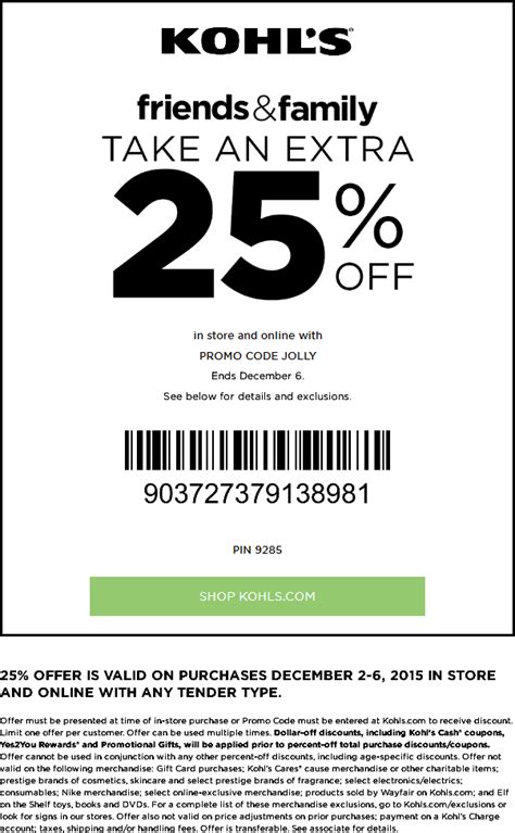 Kohls Coupons In Store Today Printable