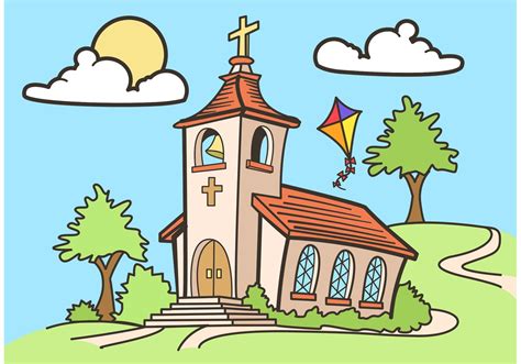 Country Church Vector Drawing Free - Download Free Vector Art, Stock ...