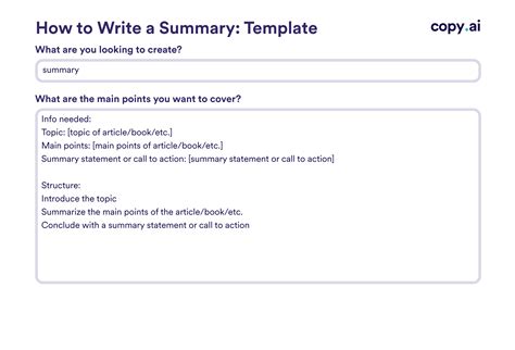 Summary Templates: How To Write & Examples