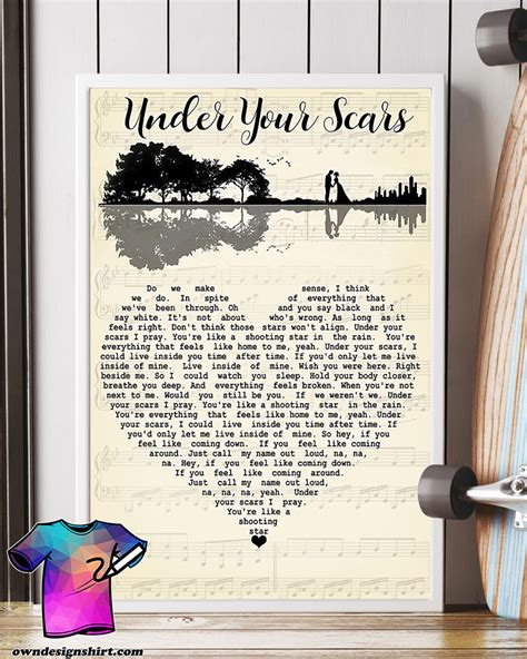 Under your scars guitar song lyrics poster