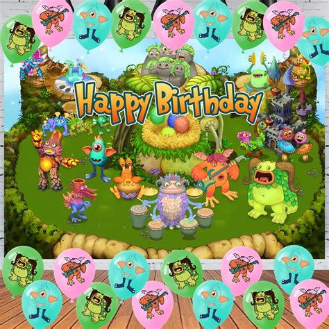 Buy My Singing Monsters Birthday Party Decoration, Singing Monsters Game Party Photo Background ...