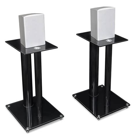 Mount-It! Speaker Stands for Book Shelf and Surround Sound Speakers, Universal Fit, Premium Dual ...