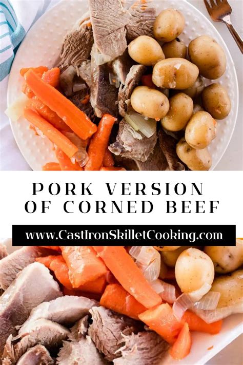 tender sliced pork with carrots, potato and cabbage. brined and served ...