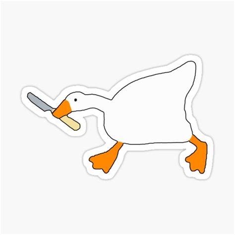 "Goose with Knife - Untitled Funny Cute Goose Game Meme" Sticker for Sale by MemesOnStickers ...