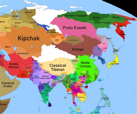 Languages of Asia ca. 1000 CE by me. : r/MapPorn